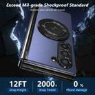 For Samsung Galaxy Z Fold6 Gold Medal Rotating Folding Series Ring Holder Phone Case(Blue) - 3