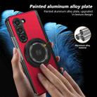 For Samsung Galaxy Z Fold5 Gold Medal Rotating Folding Series Ring Holder Phone Case(Red) - 3