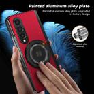 For Samsung Galaxy Z Fold4 Gold Medal Rotating Folding Series Ring Holder Phone Case(Red) - 3