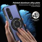 For Samsung Galaxy Z Fold4 Gold Medal Rotating Folding Series Ring Holder Phone Case(Blue) - 3