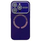 For iPhone 16 Pro Max Large Window Acrylic Glass Lens MagSafe Silicone Phone Case(Dark Purple) - 1