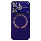 For iPhone 15 Pro Max Large Window Acrylic Glass Lens MagSafe Silicone Phone Case(Dark Purple) - 1