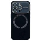 For iPhone 13 Pro Max Large Window Acrylic Glass Lens MagSafe Silicone Phone Case(Black) - 1