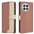 For OnePlus 13 Color Matching RFID Anti-theft Leather Phone Case(Brown) - 1