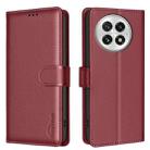 For OnePlus 13 Litchi Texture RFID Anti-theft Leather Phone Case(Red) - 1