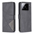For Xiaomi 15 Pro Magnetic Buckle Rhombus Texture Leather Phone Case(Black) - 1