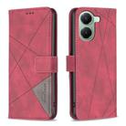 For Xiaomi Poco X7 Pro Magnetic Buckle Rhombus Texture Leather Phone Case(Red) - 1