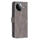 For Xiaomi Poco F7 Pro / F7 Ultra Magnetic Buckle Rhombus Texture Leather Phone Case(Grey) - 3