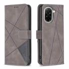 For Xiaomi Poco C71 Magnetic Buckle Rhombus Texture Leather Phone Case(Grey) - 1