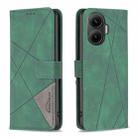 For Xiaomi Poco F7 5G Global Magnetic Buckle Rhombus Texture Leather Phone Case(Green) - 1