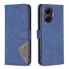 For Xiaomi Poco F7 5G Global Magnetic Buckle Rhombus Texture Leather Phone Case(Blue) - 1