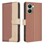 For Xiaomi Poco X7 Pro Color Matching RFID Anti-theft Leather Phone Case(Brown) - 1