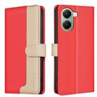 For Xiaomi Poco X7 Pro Color Matching RFID Anti-theft Leather Phone Case(Red) - 1