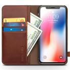 For iPhone X / XS QIALINO Crazy Horse Business Horizontal Flip Leather Case with Holder & Card Slots, Style:With Buckle(Brown) - 3