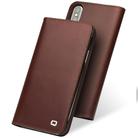 For iPhone X / XS QIALINO Crazy Horse Business Horizontal Flip Leather Case with Holder & Card Slots, Style:Without Buckle(Brown) - 2