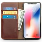 For iPhone X / XS QIALINO Crazy Horse Business Horizontal Flip Leather Case with Holder & Card Slots, Style:Without Buckle(Brown) - 3