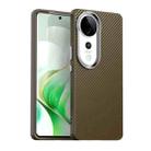 For vivo V40 5G Carbon Fiber Series IMD Phone Case(Brown) - 1