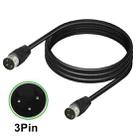 DIN Male to Male 3 Pin Signal Transmission for TV, DVD Player Adapter Cable, Length:0.5m(Black) - 3