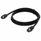 MD DIN 4 Pin Male to Male AC/DC Power Audio Adapter Cable, Length:1.5m(Black) - 1