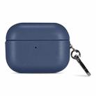 For AirPods 4 Gloss Oil PU Leather Wireless Bluetooth Earphone Protective Case(Blue) - 1