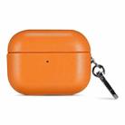 For AirPods 4 Gloss Oil PU Leather Wireless Bluetooth Earphone Protective Case(Golden Brown) - 1