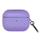 For AirPods 4 Gloss Oil PU Leather Wireless Bluetooth Earphone Protective Case(Purple) - 1