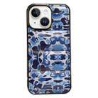 For iPhone 15 Plus Camouflage Eiderdown Airbag Phone Case(Blue-B) - 1