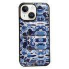 For iPhone 15 Camouflage Eiderdown Airbag Phone Case(Blue-B) - 1