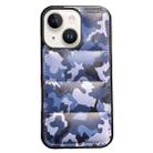 For iPhone 14 Plus Camouflage Eiderdown Airbag Phone Case(Blue-A) - 1