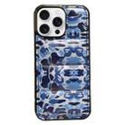 For iPhone 14 Pro Camouflage Eiderdown Airbag Phone Case(Blue-B) - 1