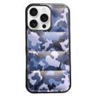 For iPhone 14 Pro Max Camouflage Eiderdown Airbag Phone Case(Blue-A) - 1