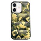 For iPhone 12 Camouflage Eiderdown Airbag Phone Case(Green-A) - 1