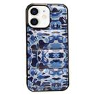 For iPhone 12 Camouflage Eiderdown Airbag Phone Case(Blue-B) - 1