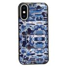 For iPhone XS / X Camouflage Eiderdown Airbag Phone Case(Blue-B) - 1