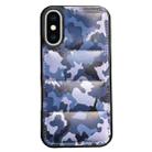 For iPhone XS Max Camouflage Eiderdown Airbag Phone Case(Blue-A) - 1