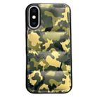 For iPhone XS Max Camouflage Eiderdown Airbag Phone Case(Green-A) - 1