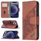 For iPhone 12 mini Matching Color Crocodile Texture Horizontal Flip PU Leather Case with Wallet & Holder & Card Slots(Brown) - 1