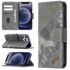 For iPhone 12 mini Matching Color Crocodile Texture Horizontal Flip PU Leather Case with Wallet & Holder & Card Slots(Grey) - 1