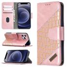 For iPhone 12 mini Matching Color Crocodile Texture Horizontal Flip PU Leather Case with Wallet & Holder & Card Slots(Rose Gold) - 1