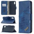 For Xiaomi Redmi 9A Matching Color Crocodile Texture Horizontal Flip PU Leather Case with Wallet & Holder & Card Slots(Blue) - 1