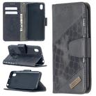 For Huawei Y5(2019) Matching Color Crocodile Texture Horizontal Flip PU Leather Case with Wallet & Holder & Card Slots(Black) - 1