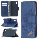For Huawei Y5(2019) Matching Color Crocodile Texture Horizontal Flip PU Leather Case with Wallet & Holder & Card Slots(Blue) - 1