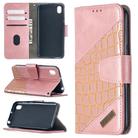 For Huawei Y5(2019) Matching Color Crocodile Texture Horizontal Flip PU Leather Case with Wallet & Holder & Card Slots(Rose Gold) - 1