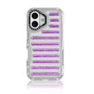 For iPhone 16 Capsule Glitter TPU Hybrid PC Airbag Phone Case(Purple) - 1