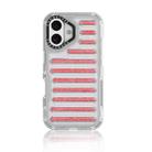 For iPhone 16 Capsule Glitter TPU Hybrid PC Airbag Phone Case(Red) - 1