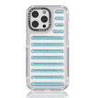 For iPhone 15 Pro Max Capsule Glitter TPU Hybrid PC Airbag Phone Case(Blue) - 1