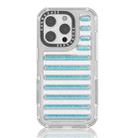 For iPhone 15 Pro Capsule Glitter TPU Hybrid PC Airbag Phone Case(Blue) - 1