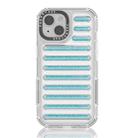 For iPhone 15 Capsule Glitter TPU Hybrid PC Airbag Phone Case(Blue) - 1