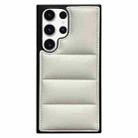 For Samsung Galaxy S22 Ultra 5G Cotton Filling Eiderdown Airbag Phone Case(White) - 1