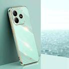 For Redmi Note 14 5G XINLI Straight Edge 6D Electroplate TPU Phone Case(Mint Green) - 1